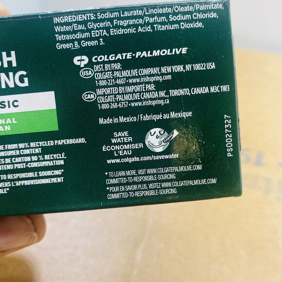 Irish Spring Classic (2) Deodorant Bar Soap 3.20 oz Prop Clean Advertisement pic - Picture 6 of 7